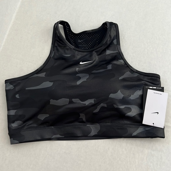 Nike padded sports bra XXL black mesh on back NWT! - Picture 1 of 4